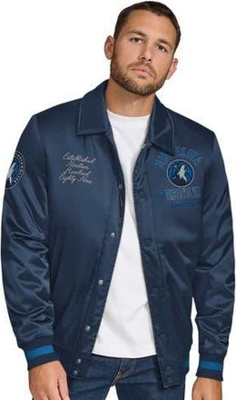 Tommy Jeans Mens Tommy Jeans Navy Minnesota Timberwolves Jacob Chain Stitch Applique Full-Snap Varsity Jacket at Nordstrom, Size Xx-Large