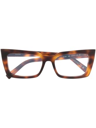 Saint Laurent Eyewear tortoiseshell square glass frames - women - Acetate - 54 - Brown