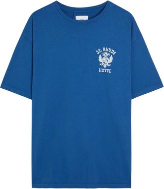 Rhude Rhude St Rhude Printed Cotton T-shirt - Blue - XL