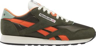 Reebok Mens Classic Nylon Sneaker, Hunter Green/Pump Orange/Vintage Chalk, 10.5 UK