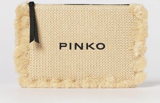 Pinko Clutch Pinko in rafia con logo ricamato