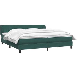 vidaXL Cama Box Spring Con Colchones Terciopelo Verde Oscuro 180x220cm Vidaxl