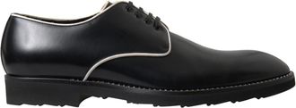 Dolce & Gabbana Black White Leather Formal Dress Mens Shoes