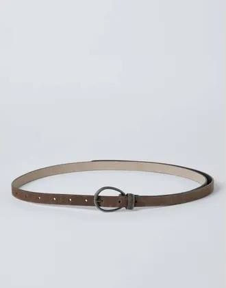 Brunello Cucinelli WOMENS BROWN LEATHER BELT