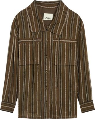 Isabel Marant Chelia Striped Cotton-blend Shirt - Bronze - 34 (UK6 / XS)