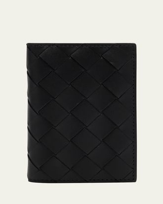 Bottega Veneta Mens Portacard Woven Leather Card Case
