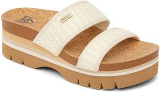 Reef Cushion Vista Higher Platform Slide Sandal in Raffia at Nordstrom, Size 8.5