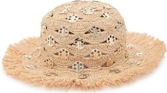 Paco Rabanne Disc-embellished Raffia hat - Natural - One Size