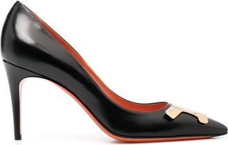 サンダル・ミュール Santoni Black Leather Virna Sandals 246987839?w=1024