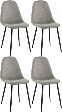 Clp Conjunto De 4 Sillas De Comedor Napier Gris Claro Tela