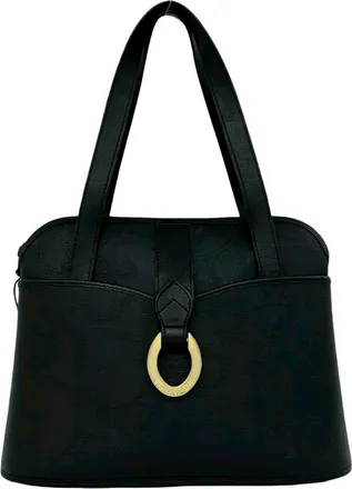 Dior Black Leather Pvc Boston Bag Handbag Tote Bag (Pre-Owned)