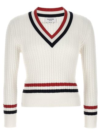 Thom Browne Mens Rwb Intarsia Sweater
