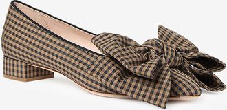 Loeffler Randall Stoff-Ballerinas mit Vichykaros und Schleife Noa