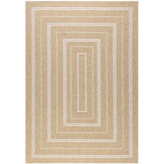 Sweeek Indoor/outdoor beige rug with jute hessian effect and patterns 160 x 230 cm - Daymo