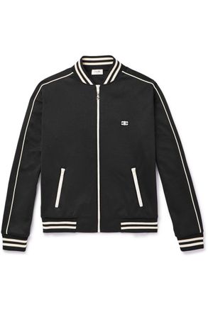 Celine Teddy Logo-Appliquéd Cotton-Jersey Bomber Jacket
