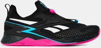 Reebok Mens Nano X3 Graphic Print Round Toe Sneakers in Cblack/Laspin - Black - Size UK 9