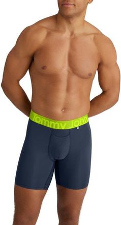 Tommy John 360 Sport 6-Inch Hammock Pouch Boxer Briefs in Dress Blues/acid Lime Wb at Nordstrom, Size X-Large
