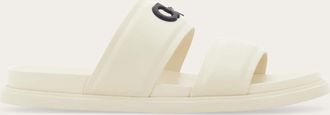 Ferragamo Men Gancini ornament slide White Size 10