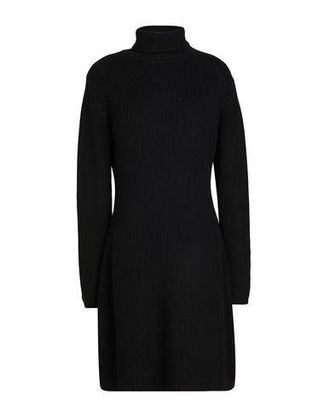 8 by YOOX CABLE KNIT ROLL-NECK MINI DRESS