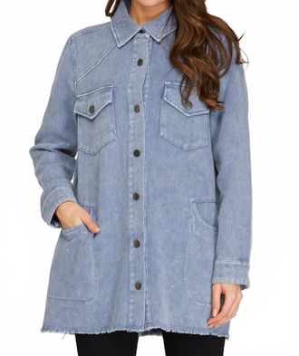She + Sky Got The Blues Denim Shacket