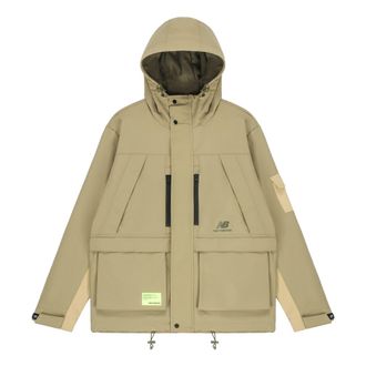 New Balance Mens New Balance Multiple Pockets Woven Hooded Jacket Khaki AMJ21356-TCO