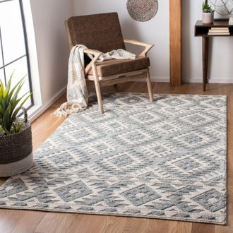 Safavieh Natura Hand Made Area rug, Cream / Aqua Bohemian Style Non-Shedding