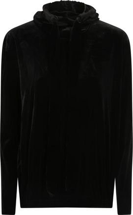 Norma Kamali Zwarte Sweatshirt met Trekkoord Capuchon - Dames - Hoodies - Zwart - M - Polyester - Hoodies & sweatvesten