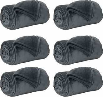 vidaXL Mantitas De Sof&aacute; 6 Uds. Gris Oscuro 240 X 270 Cm 10.11 Kg Lana Vidaxl