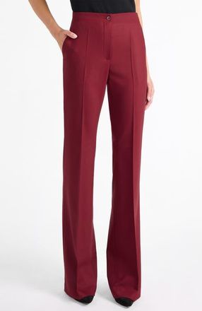 Santorelli Beth Wool Flared Pants in Bordeaux at Nordstrom, Size 16