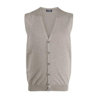 Barba Cardigans, male, Gray, Size: 2XL Elegant Grey Sweatshirt Aw25