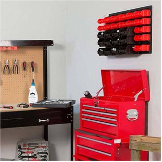 Trade Shop Trade Shop - Pannello Da Parete Con 32 Box Contenitori Portautensili Organizer Porta Attrezzi