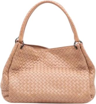 Bottega Veneta Pre-owned Handbags, female, Beige, Size: ONE SIZE Pre-owned Woven Tote Bag