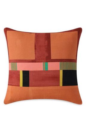 Sunday Citizen Patchwork Accent Pillow in Rust Red at Nordstrom