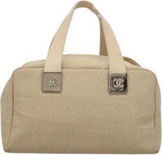 Chanel Pre-owned Handbags, female, Beige, Size: ONE SIZE Pre-owned Canvas Handbag