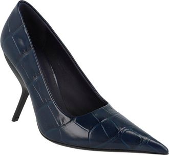 Ferragamo Eva X5 Croc Embossed Leather Pump