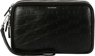 Balenciaga Signature Double Zip Leather Pouch