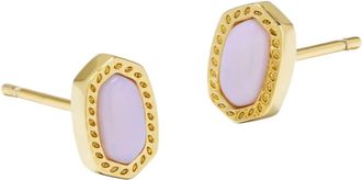 Kendra Scott Womens Mini Ellie Stud Earrings In Gold Pink Opalite Crystal