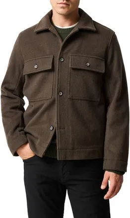 Rodd & Gunn Windsoe Virgin Wool Blend Trucker Jacket in Olive at Nordstrom, Size Xxx-Large