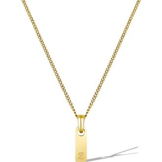 Vincero Mens Initial Pendant Necklace in Gold - Z at Nordstrom