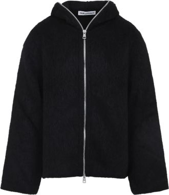 Our Legacy Full Zip Hood - Heren - Vesten met rits - Zwart - L - Wol - Hoodies & sweatvesten