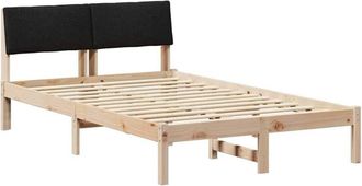 vidaXL Bed frame Brown and black 120 x 200 cm Solid pine wood vidaXL