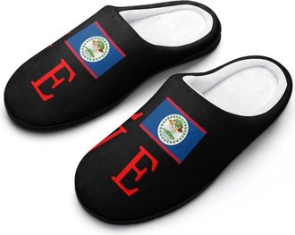 Generic Belize Lover Funny Mens Cotton Slippers Shoes Novelty Soft Non-Slip Sole Home Shoe
