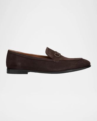 Ferragamo Suede Gancini Loafers