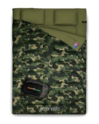 SereneLife Serenelife Camo Double Sleeping Bag With Two Pillows
