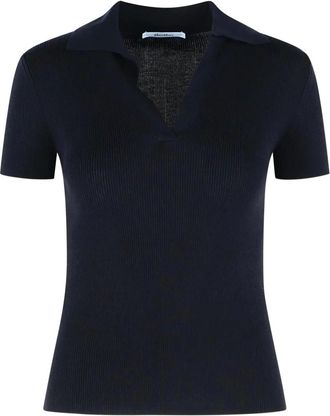 Max Mara Polo Albero a coste - Blu