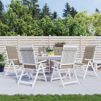 vidaXL Coj&iacute;n Silla De Jard&iacute;n Respaldo Alto 6 Uds Tela Taup&eacute; 120x50x3cm Vidaxl