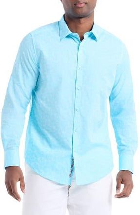 Robert Graham Stellman Long Sleeve Cotton Button-Up Shirt in Seafoam at Nordstrom Rack, Size Xx-Large