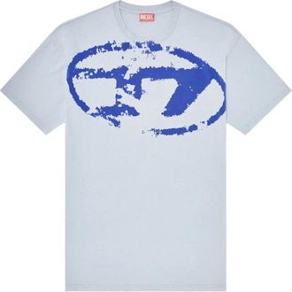 Diesel Tops, Heren, Grijs, XL, Diesel T-shirts en Poloshirts