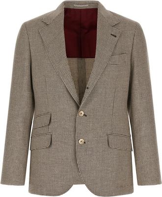 Brunello Cucinelli Taupe Notched Lapel Blazer