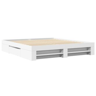 Berkfield Home Durable Bed Frame without Mattress White 200x200 cm Engineered Wood
